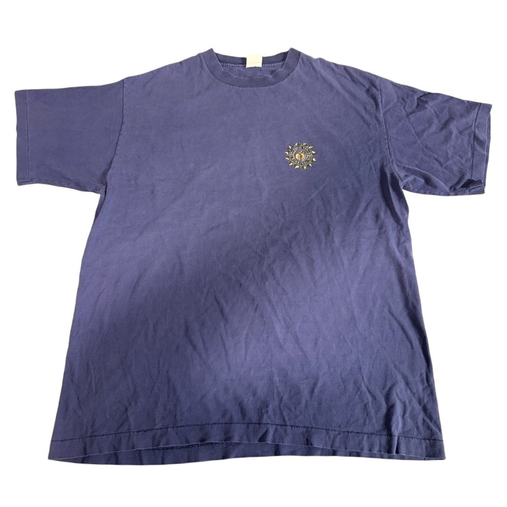 Vintage Hang Ten Surf Basic Graphic T-Shirt Purple Mens Large Sun Logo 90s